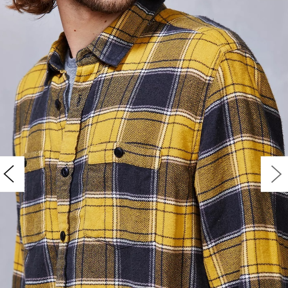 Stapleford Kettle Plaid Flannel Button up Shirt urban outfitters mens small nwt